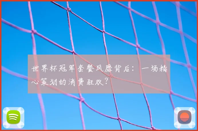 世界杯冠军套餐风靡背后：一场精心策划的消费狂欢？
